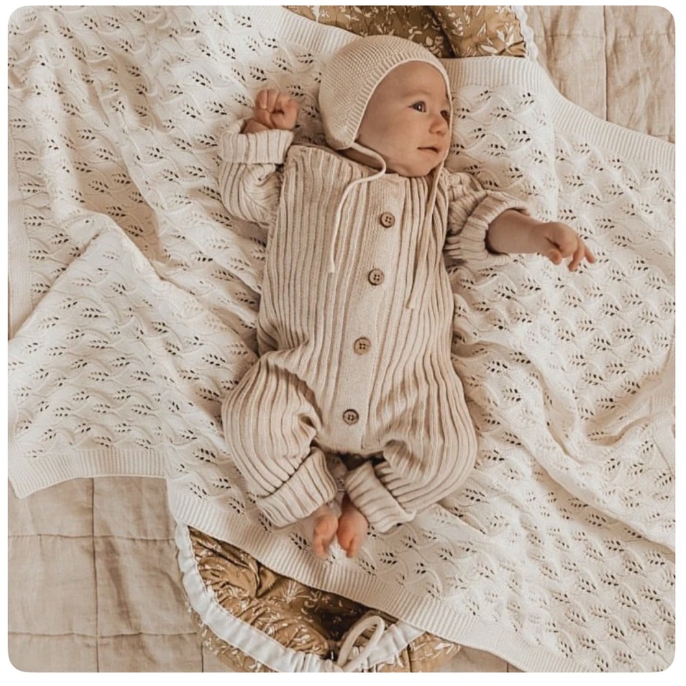 Little B’s Chunky Ribbed Knit Sweater Onesie  - Luna + Luca.